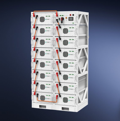 Batería de litio de 51,2 V y 314 Ah de alto voltaje para montaje en rack, 225 kWh o 241 kWh.