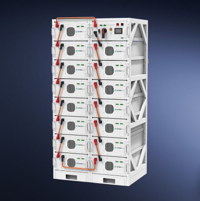 Batería de litio de 51,2 V y 314 Ah de alto voltaje para montaje en rack, 225 kWh o 241 kWh.