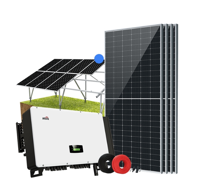 Sistema solar conectado a la red HITEK de 1 MW con inversores de cadena.